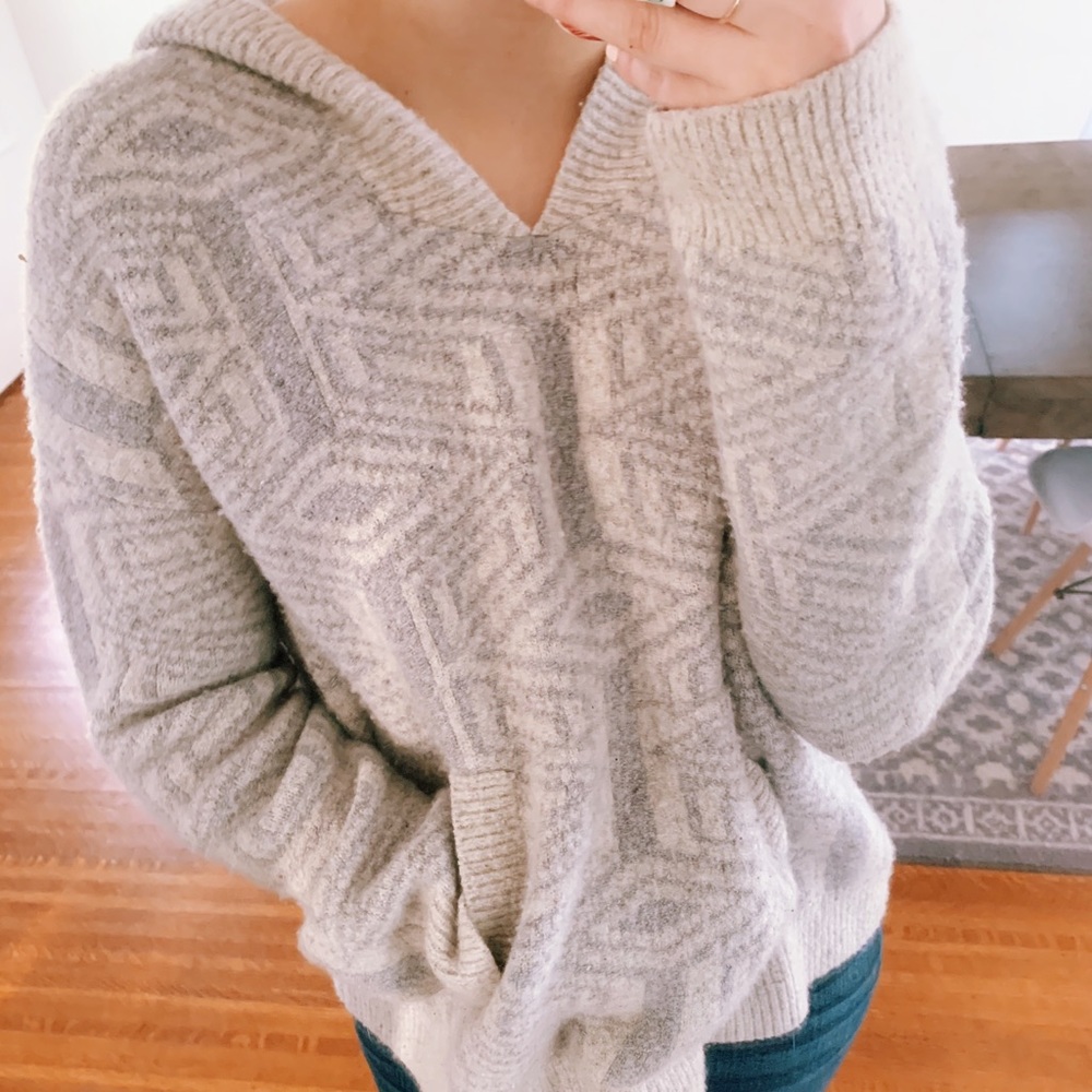 Patterned Free People Hooded Sweater